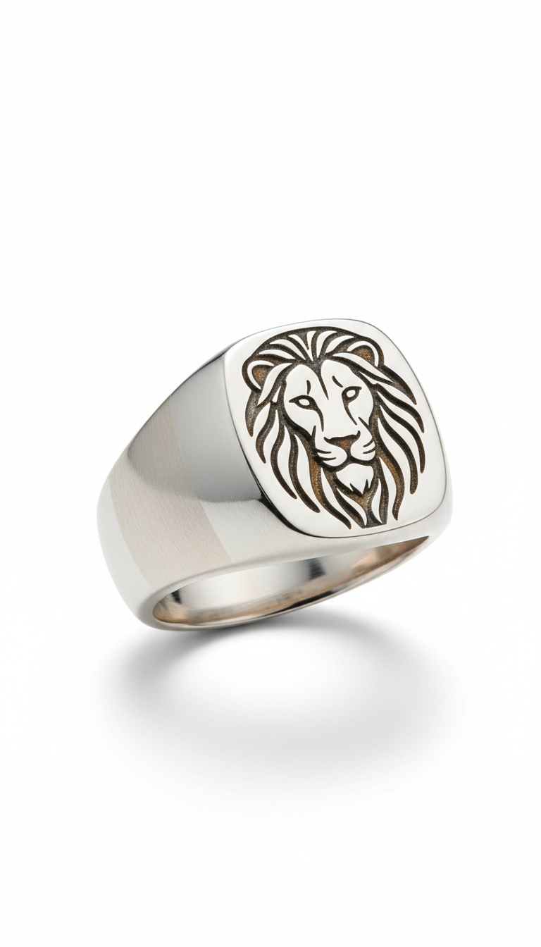 Sterling silver signet ring with custom engraving