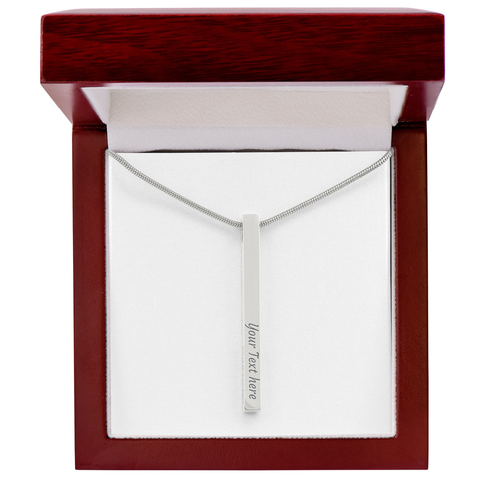 Four Sides of Love — Personalized Engraved Bar Necklace for Her