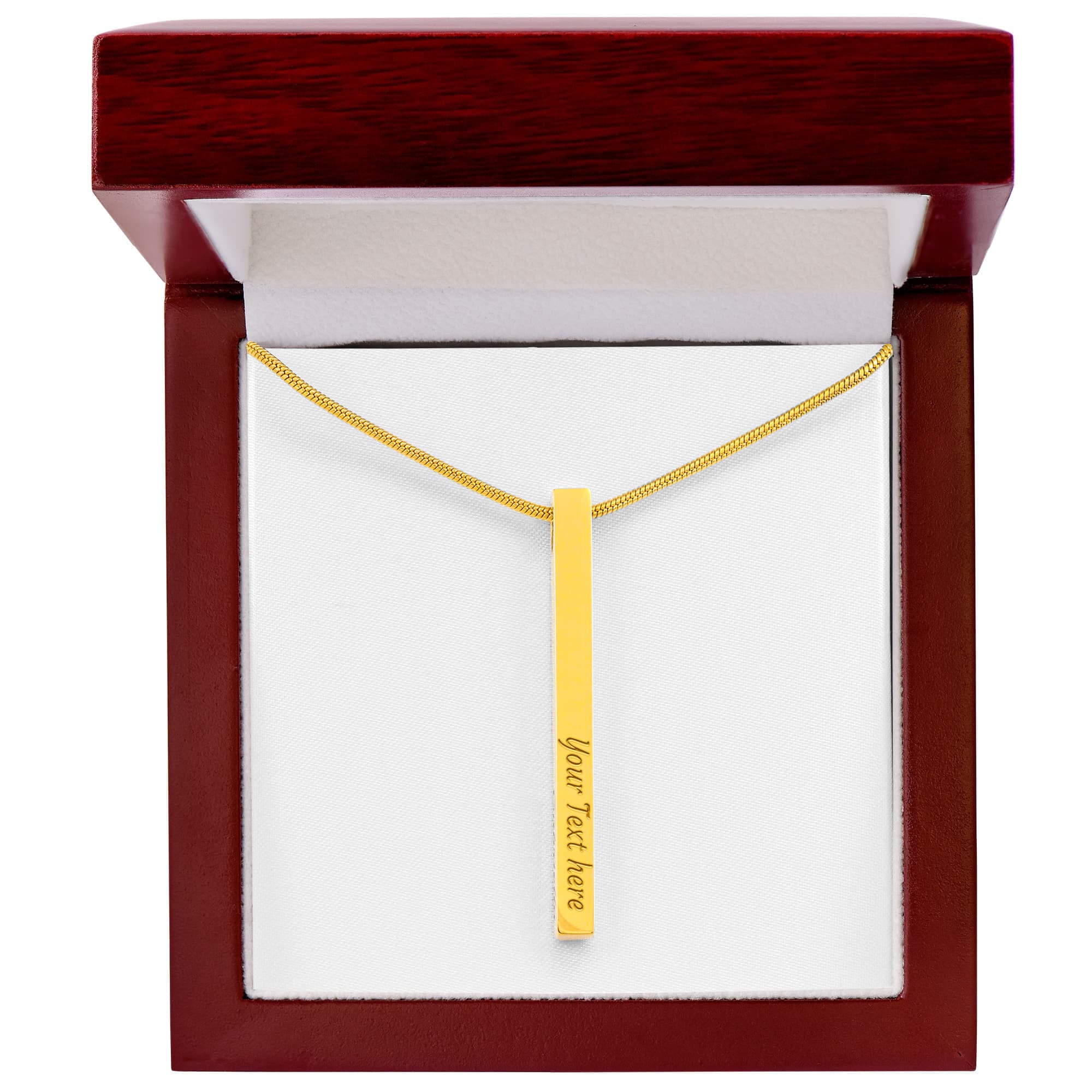 Four Sides of Love — Personalized Engraved Bar Necklace for Her
