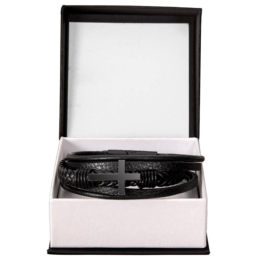 Strength & Faith — Men's Cross Bracelet Gift for Him