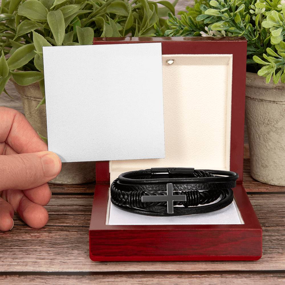 Strength & Faith — Men's Cross Bracelet Gift for Him