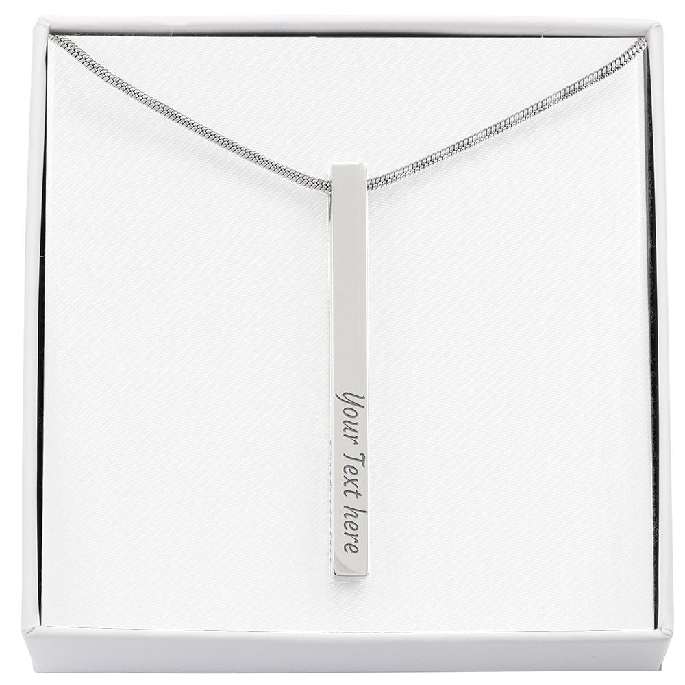 Four Sides of Love — Personalized Engraved Bar Necklace for Her