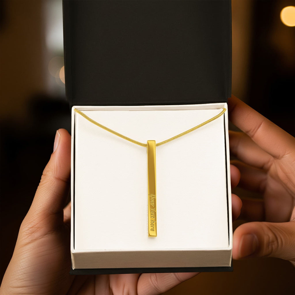 Four Sides of Love — Personalized Engraved Bar Necklace for Her