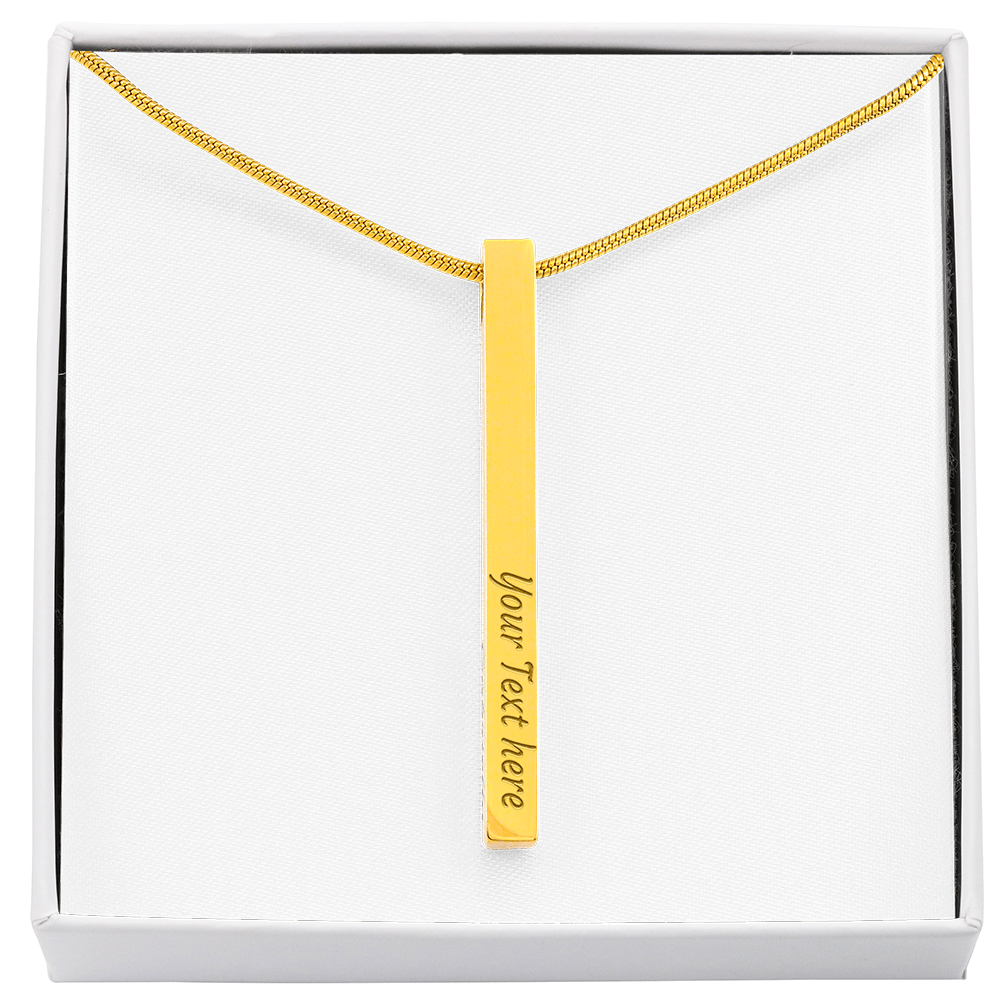 Four Sides of Love — Personalized Engraved Bar Necklace for Her