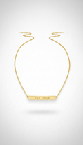 14k gold bar necklace with personal engraving